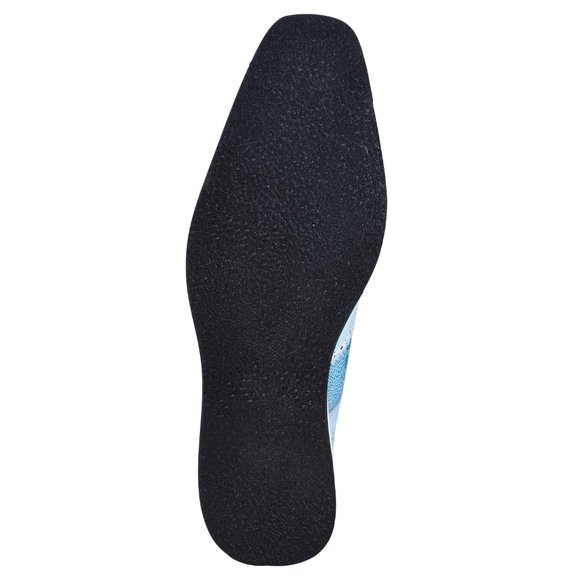 LIBERTYZENO Mens Wingtip Ostrich Skin Print Genuine Leather  Oxford Dress Shoes - Picture 7 of 7